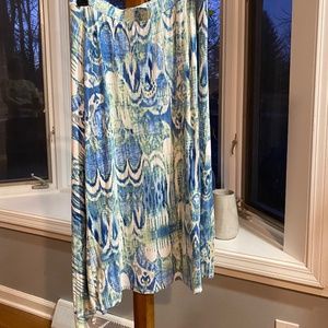 Chico's Skirt size 2 (LARGE), light blue with light green and white